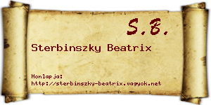 Sterbinszky Beatrix névjegykártya