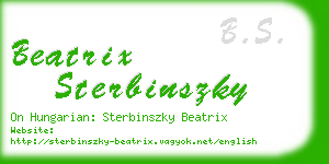 beatrix sterbinszky business card